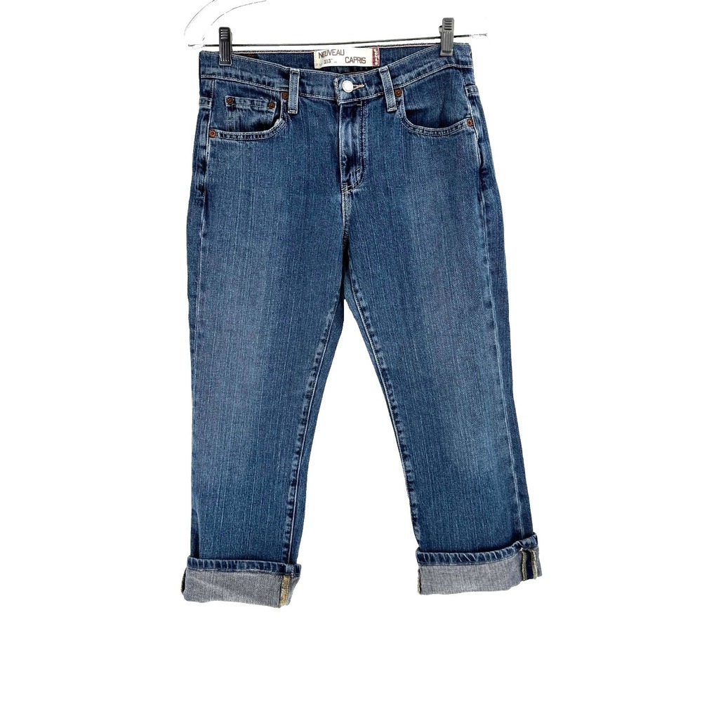 Y2K Levi's 515 Cuffed Capri Jeans Womens 6 Stretch Cowgirl Western Rodeo Coastal